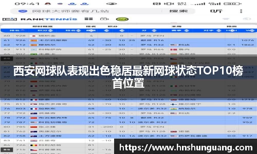 西安网球队表现出色稳居最新网球状态TOP10榜首位置